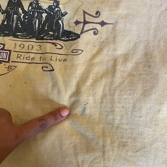 Vintage 2004 Harley-Davidson Las‎ Vegas Nevada Yellow Tee with Classic Logo, 2XL - Picture 9 of 9